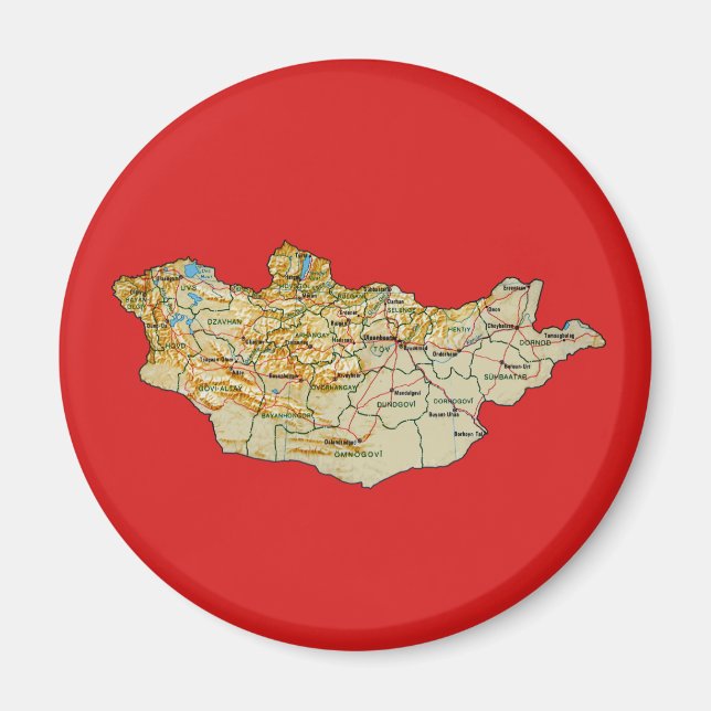 Mongoliet Kartmagnet Magnet (Framsidan)