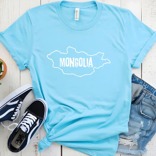 Mongoliet landkarta mongoliska gränsen konturlinje t shirt