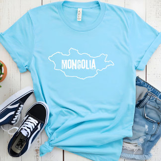 Mongoliet landkarta mongoliska gränsen konturlinje t shirt