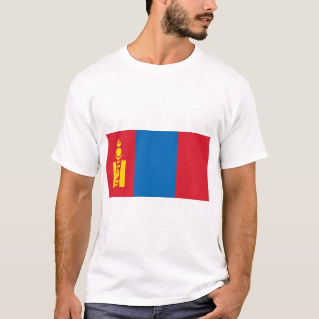 Mongoliet - Mongoliet Flagga T Shirt (Framsida)