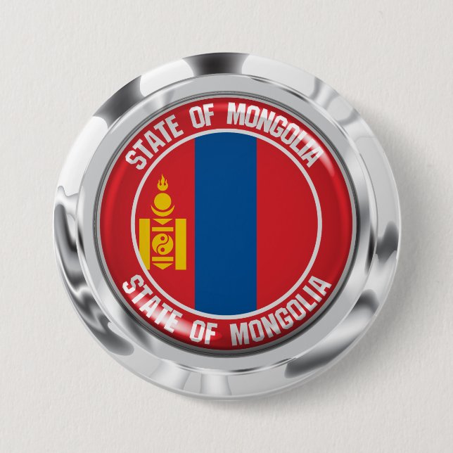 Mongoliet Round Emblem Knapp (Framsida)