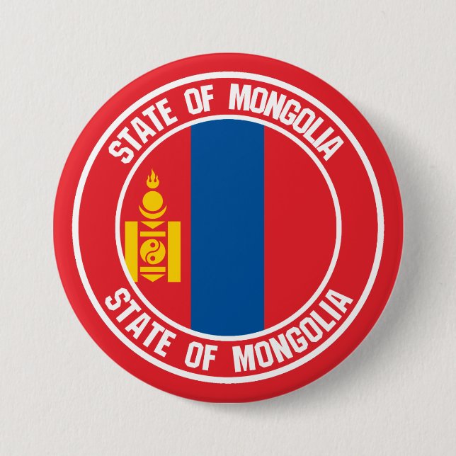 Mongoliet Round Emblem Knapp (Framsida)