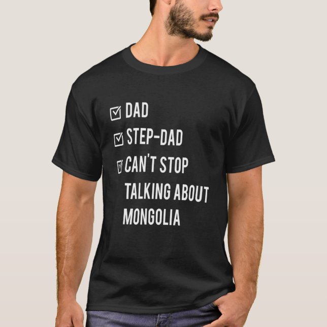 Mongoliet Step Pappa Born Pappa Fars dag Mongolian T Shirt (Framsida)