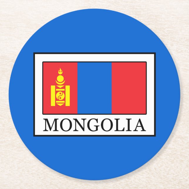 Mongoliet Underlägg Papper Rund (Framsidan)