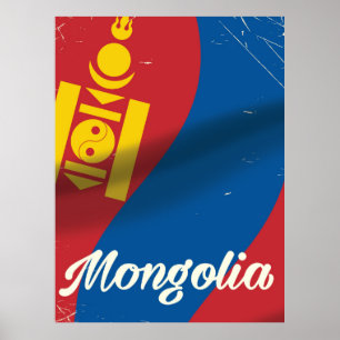 Mongoliet vintagestil reser affischen poster