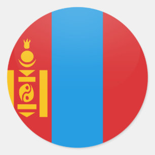 Mongoliets Flagga Circle Runt Klistermärke