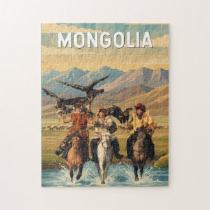 Mongoliets illustration Resa Konst Vintage Pussel
