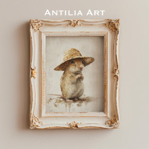 Mongolisk Ökenråtta Porträttmålning Gerbil Poster