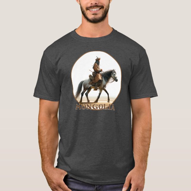 Mongolisk ryttare t shirt (Framsida)