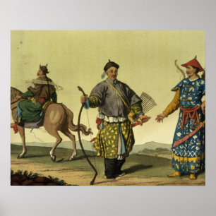 Mongoliska åtta Flaggor-soldater från Chings milit Poster