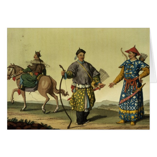 Mongoliska åtta sjunker soldater från Chings Hälsningskort (Framsidan Horizontal)