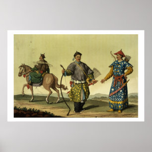 Mongoliska åtta sjunker soldater från Chings Poster