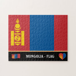 Mongoliska Flagga och Mongoliska land / Mongoliska Pussel