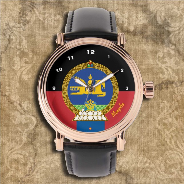 Mongoliska Flagga Watch, Em, Mongoliet mode /sport Armbandsur (Skapare uppladdad)