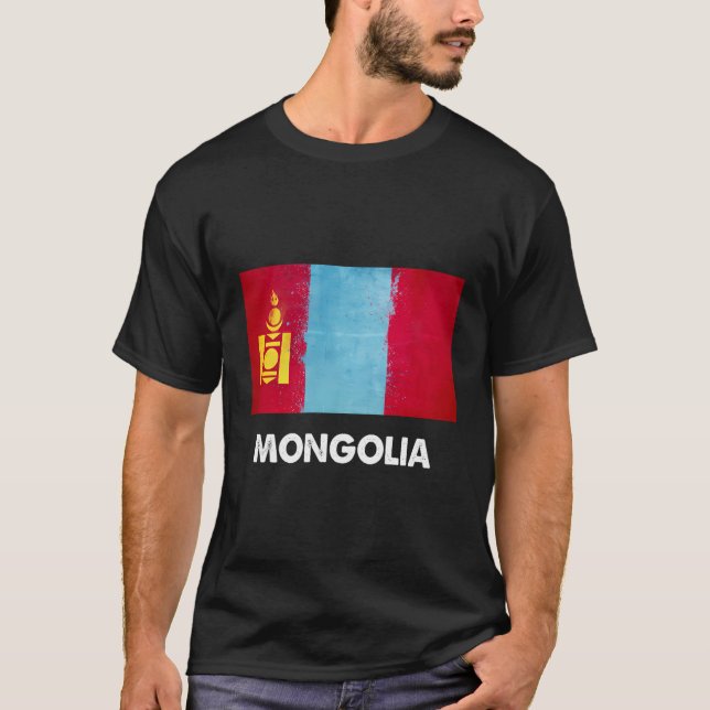 Mongoliska Mongoliet Flagga T Shirt (Framsida)