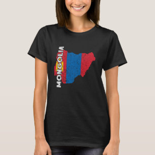 Mongoliska rötter Mongoliet Flagga Kart Mongolisk T Shirt