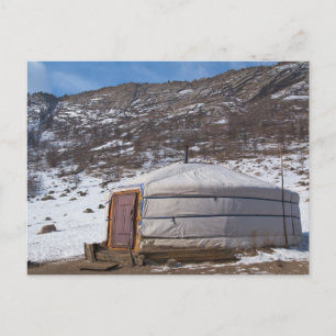 Mongoliskt landsidesfoto vykort