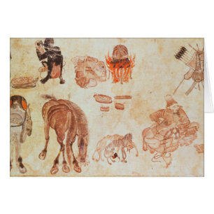 Mongoliskt nomad- läger, 15th århundrade hälsningskort