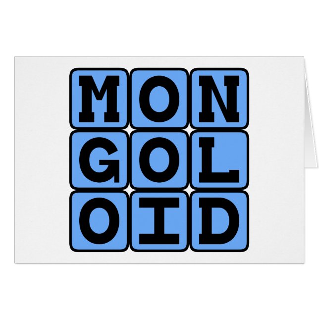 Mongoloid, offensiv term hälsningskort (Framsidan Horizontal)