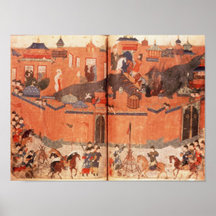 Mongols under ledarskap av Hulagu Khan Poster