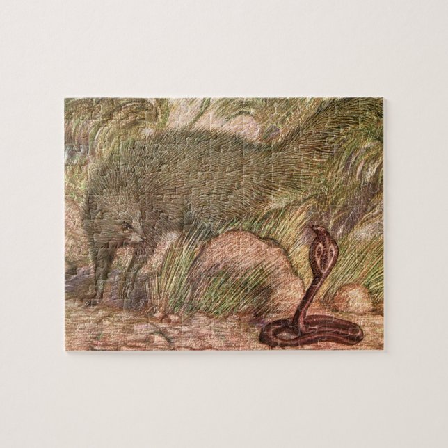 Mongoose och Cobra av Sargent, Vilda djur från för Pussel (Horisontell)