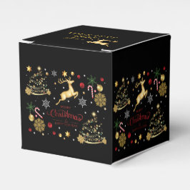 Mongram Red Guld Reindeer God jul Träd Presentaskar