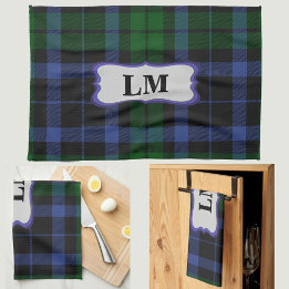 Mongram Wallace Tartan Blue Grönt Sports & Kitchen Kökshandduk