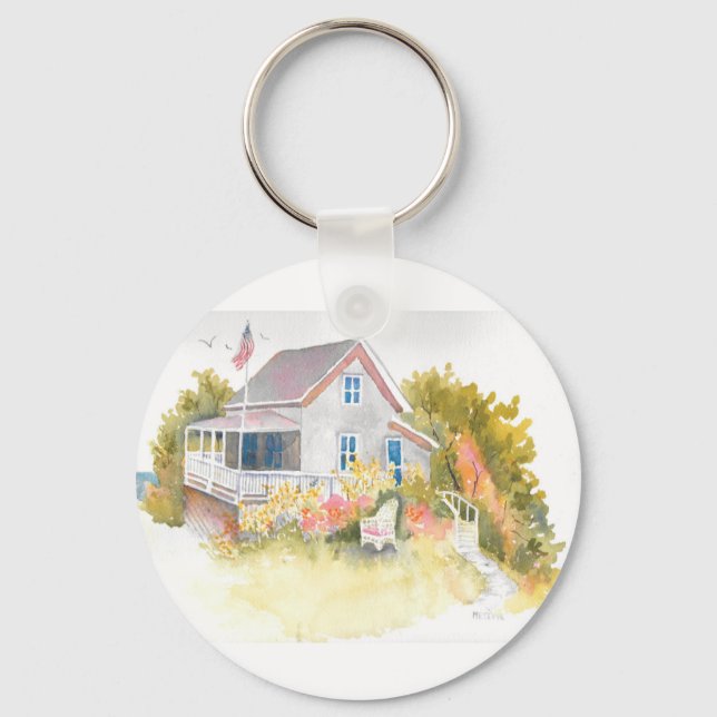 Monhegan Cottage J Kilburn Nyckelring (Framsida)