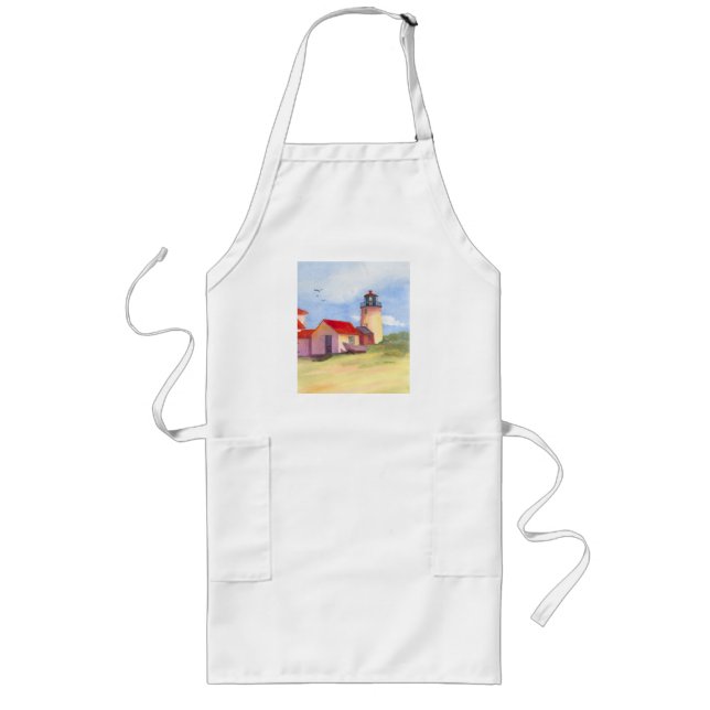 Monhegan Island fyr Apron Långt Förkläde (Framsidan)