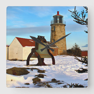 Monhegan Island fyr, Maine Fyrkantig Klocka