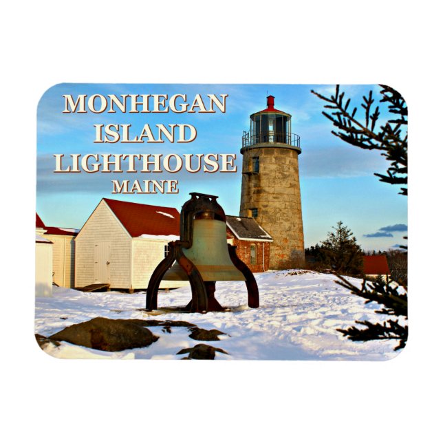 Monhegan Island fyr, Maine Magnet (Horisontell)