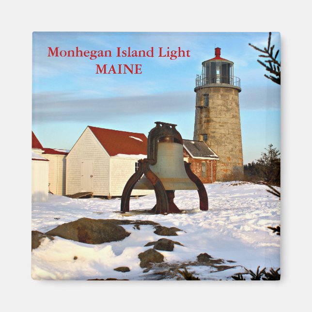 Monhegan Island Light, Maine Magnet (Framsidan)