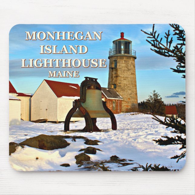 Monhegan Island Lighthouse, Maine Mousepad Musmatta (Framsidan)