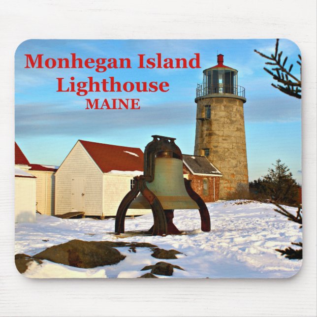 Monhegan Island Lighthouse, Maine Mousepad Musmatta (Framsidan)