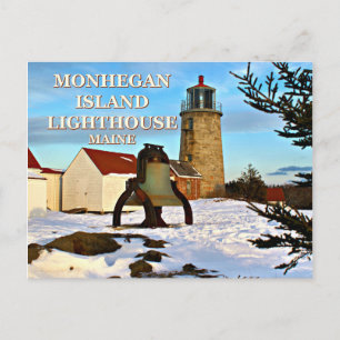 Monhegan Island Lighthouse, Maine Postcard Vykort
