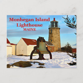 Monhegan Island Lighthouse, Maine Postcard Vykort