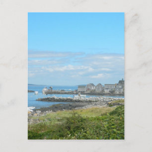 Monhegan Island Me Maine Village hamn Atlanten Helg Vykort