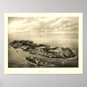 Monheganön, Maine 1896 Panaromic View Poster