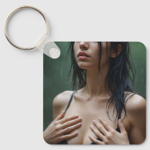 Monica i regnet Keychain