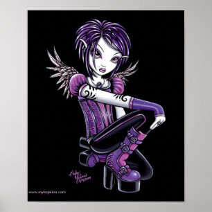 "Monica" Lila Tatto Angel Poster