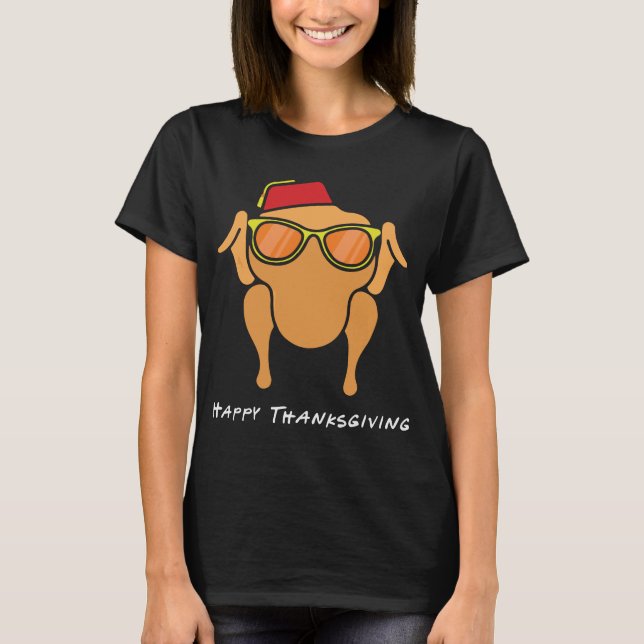 Monica Turkietchef Happy thanksgiving T Shirt (Framsida)