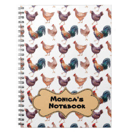 Monica's Chicken Spiral Notebook Anteckningsbok