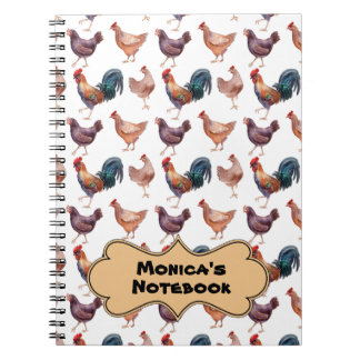 Monica's Chicken Spiral Notebook Anteckningsbok