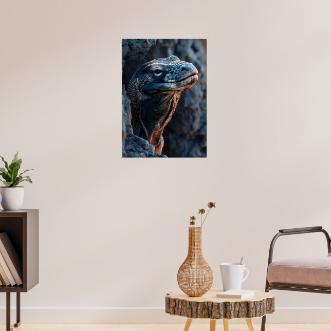 Monitor Lizard on Rocky Cliff Poster (Vardagsrum 3)