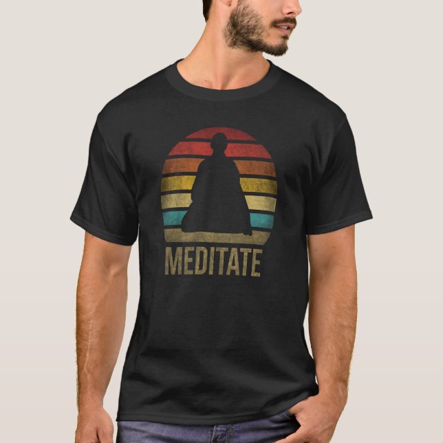 Monk Buddhist Monk Buddhism Meditation T Shirt (Framsida)