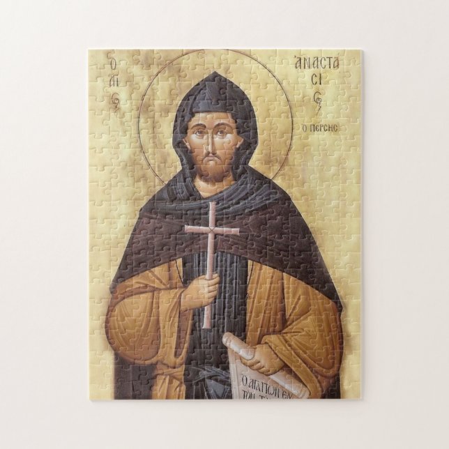 Monke Märtyr Anastasius den persiske Ikon Pussel (Vertikal)