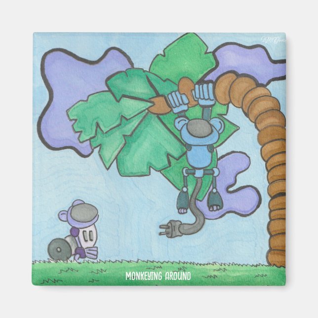 Monkeering runt magnet (Framsidan)