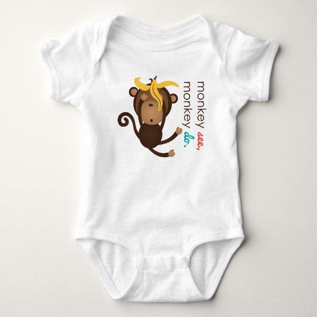 Monkey2 Infant Creeper Tee Shirt (Framsida)