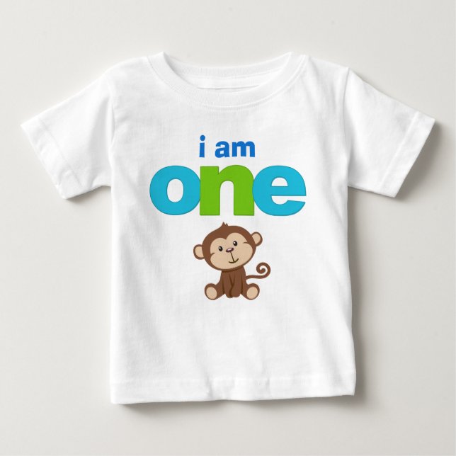 Monkey 1:a födelsedag Tshirt Småbarn Baby Kid T Shirt (Framsida)