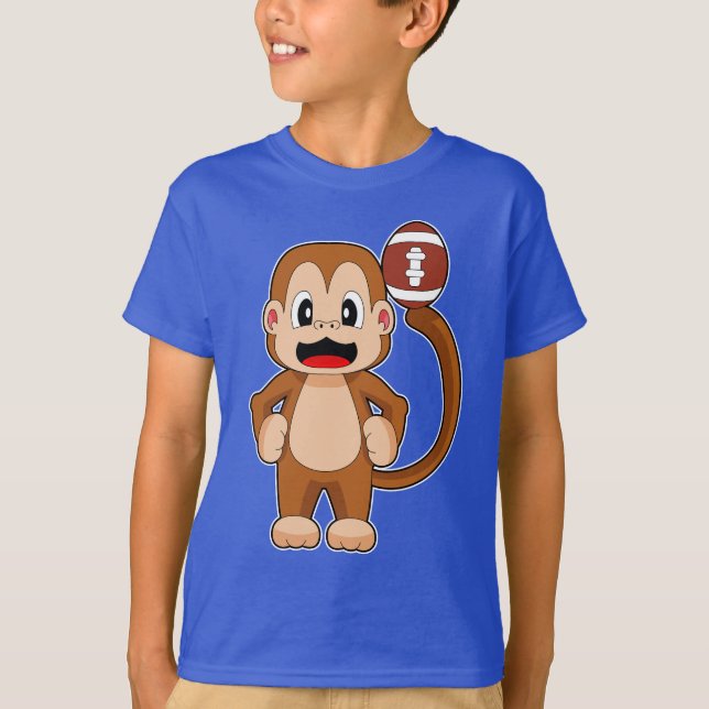 Monkey American Football Sports T Shirt (Framsida)